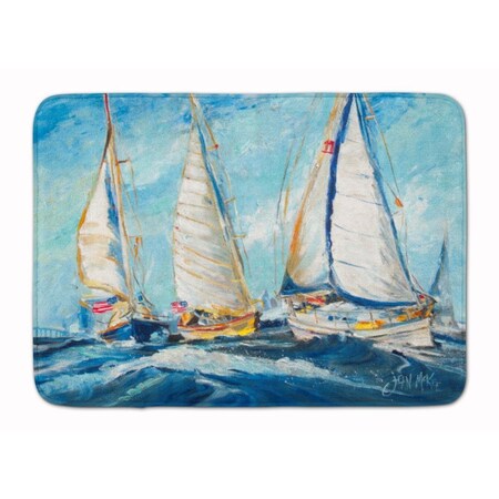 Carolines Treasures Roll Me Over Sailboats Machine Washable Memory Foam Mat JMK1027RUG